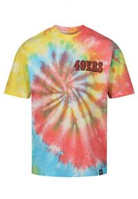 Re:Covered NFL 49ers Helmet Printshirt - Rainbow Tie Dye