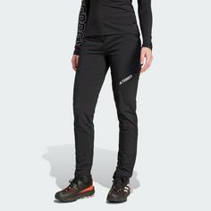 Rückansicht von adidas Techrock Brushed Softshellhose Wanderhose Damen Black