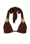 Moda Minx Starfish Scrunch Triangle Top Bikini Oberteil Damen - Coffee