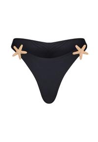 Moda Minx Starfish Fixed Brazilian Bikini Bottom Bikini Hose Damen - Black