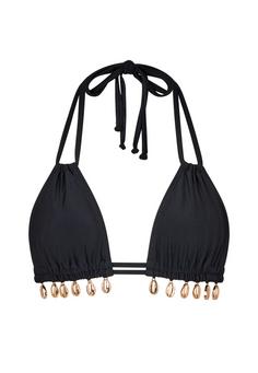 Moda Minx Gold Shells Double Strap Triangle Top Bikini Oberteil Damen Black