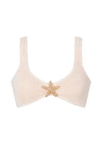 Moda Minx Starfish Scrunch Crop Top Bikini Oberteil Damen - Coconut