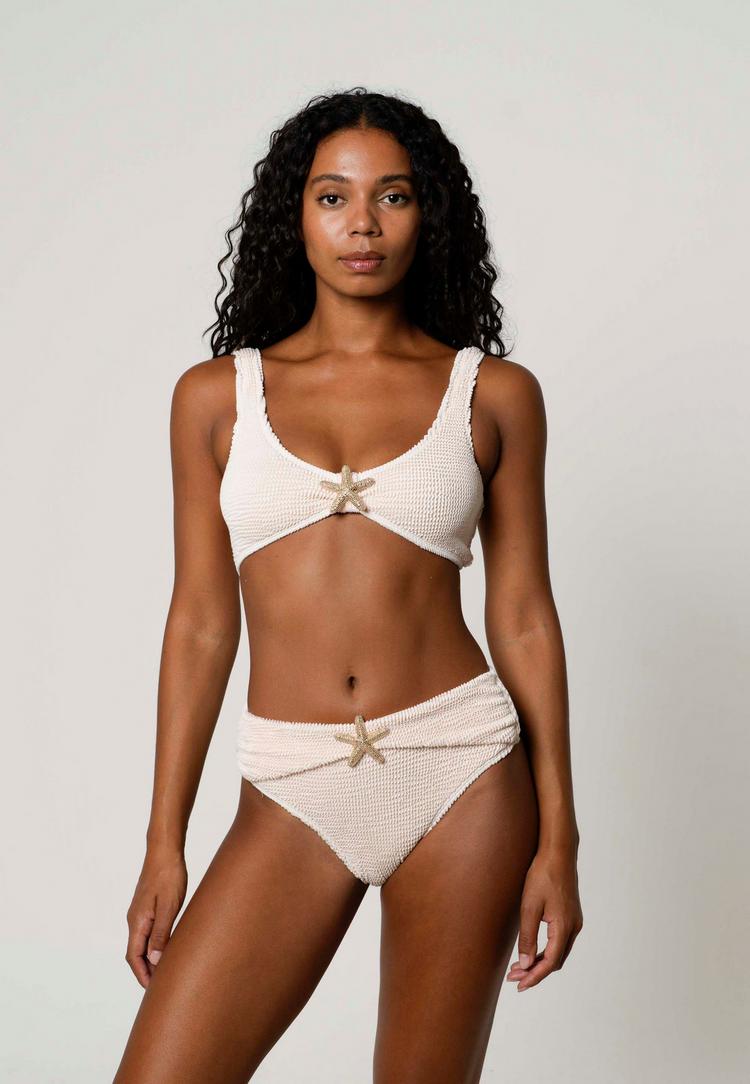 Moda Minx Moda Minx Starfish Scrunch Crop Top Bikini Oberteil Damen - Coconut - 0 | SportScheck