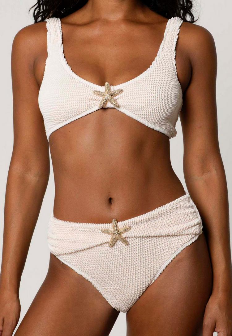 Moda Minx Moda Minx Starfish Scrunch Crop Top Bikini Oberteil Damen - Coconut - 1 | SportScheck