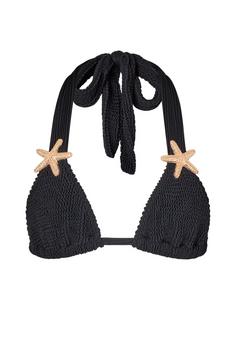 Moda Minx Starfish Scrunch Triangle Top Bikini Oberteil Damen Black