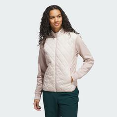 Rückansicht von adidas Ultimate365 Quilted Full-Zip Jacke Trainingsjacke Damen Wonder Taupe