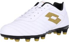 Rückansicht von Lotto Stadio 700 AGM Fußballschuhe 6WX All White/Light Platino