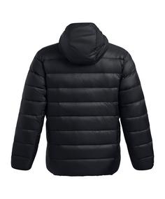 Rückansicht von Under Armour Legend Down Hooded Jacke Laufjacke Herren schwarzweiss