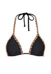 Moda Minx Gold Shells Trim Edge Triangle Top Bikini Oberteil Damen - Black