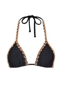 Moda Minx Gold Shells Trim Edge Triangle Top Bikini Oberteil Damen - Black