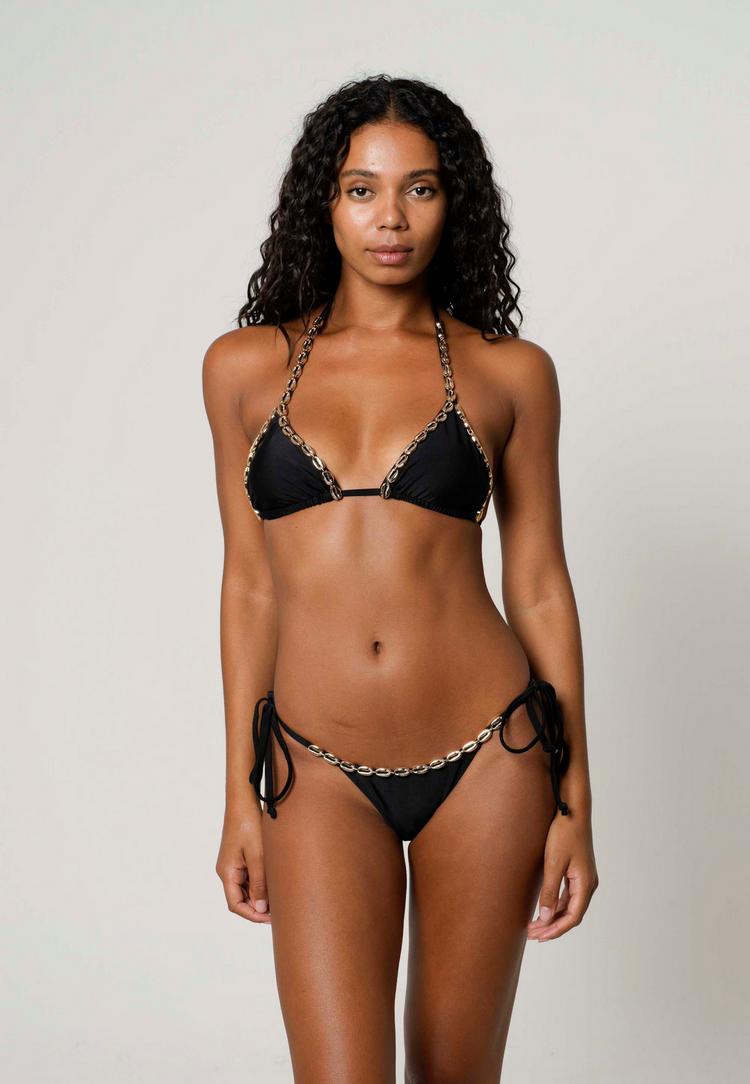 Moda Minx Moda Minx Gold Shells Trim Edge Triangle Top Bikini Oberteil Damen - Black - 0 | SportScheck