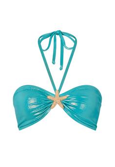 Moda Minx Starfish Bandeau Halter Top Bikini Oberteil Damen Blue Shimmer