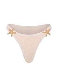 Moda Minx Starfish Scrunch Fixed Bikini Bottom Bikini Hose Damen - Coconut