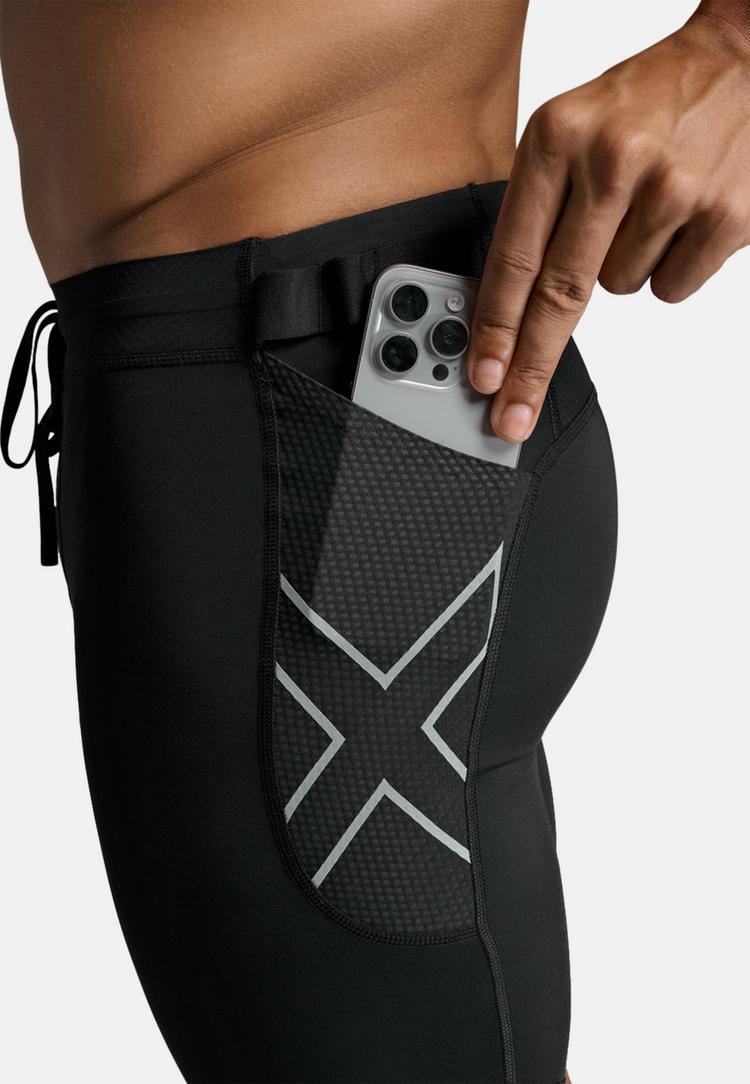 2XU 2XU Aero Mesh Compression Shorts Funktionsshorts Herren - black-silver reflective - 4 | SportScheck
