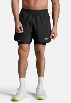 Rückansicht von 2XU Aero Mesh 2-in-1 Short Tights Herren black-silver reflective