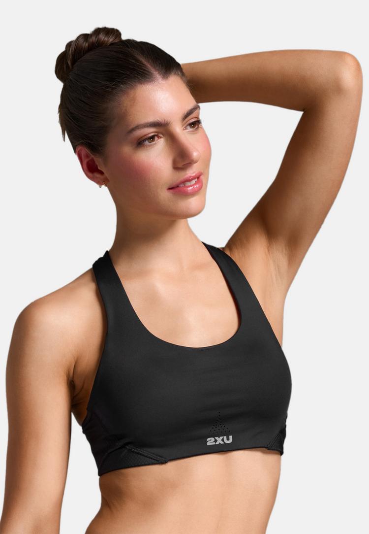 2XU 2XU Aero Mesh Medium Impact Bra BH Damen - black-silver reflective - 3 | SportScheck