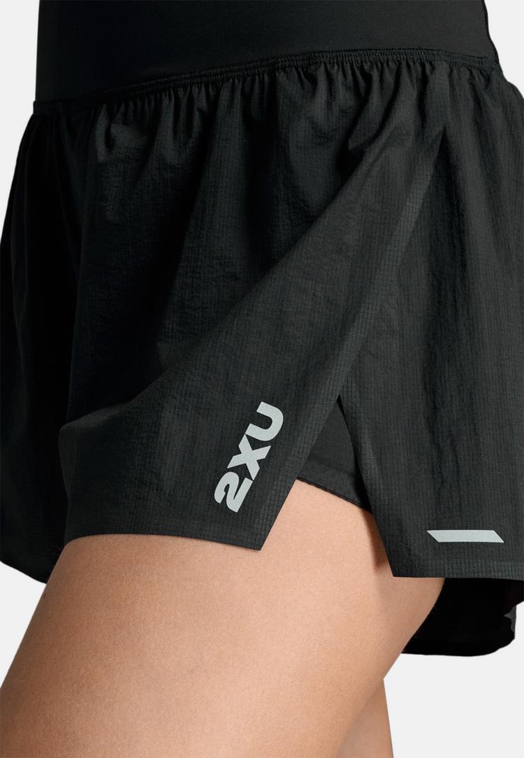 2XU 2XU Aero Hi-Rise 2-in-1 3 Inch Shorts Funktionsshorts Damen - black-silver reflective - 7 | SportScheck