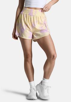 Rückansicht von 2XU Aero Hi-Rise 4 Inch Shorts Funktionsshorts Damen pixel lemon-white reflective