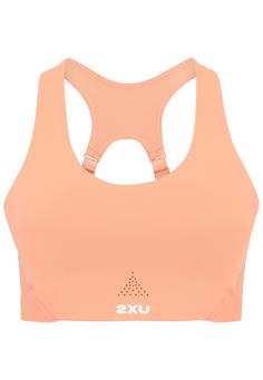 2XU Aero Mesh Medium Impact Bra Sport-BH Damen digital peach-white reflective