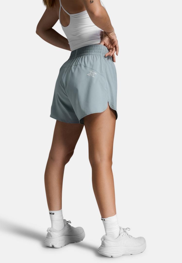 2XU 2XU Aero Hi-Rise 4 Inch Shorts Funktionsshorts Damen - smoke blue-white reflective - 1 | SportScheck