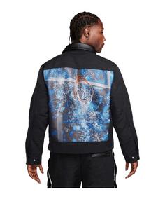 Rückansicht von Nike Naos Woven Jacke Sweatjacke Herren schwarzweiss
