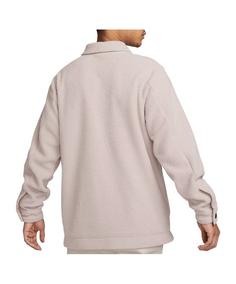 Rückansicht von Nike Sherpa Jacke Beige Sweatjacke Herren beigebraun