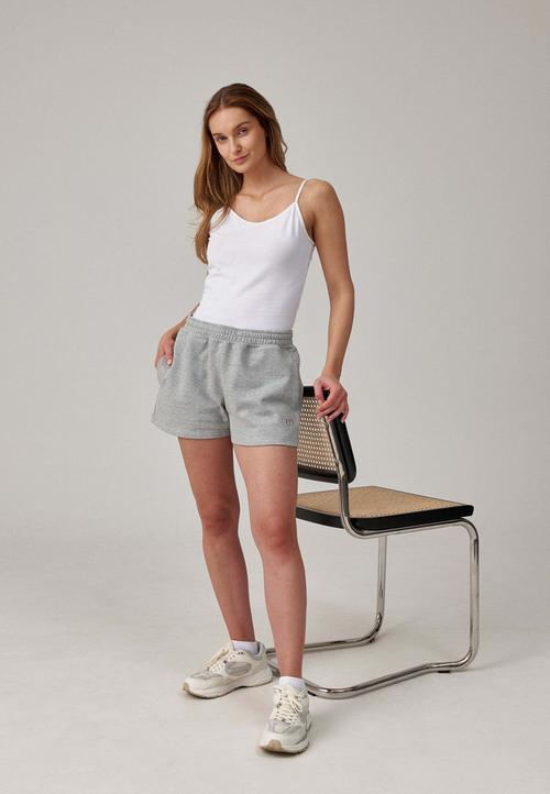 Rückansicht von Snocks Sweatshorts Damen Funktionsshorts Damen Hellgrau