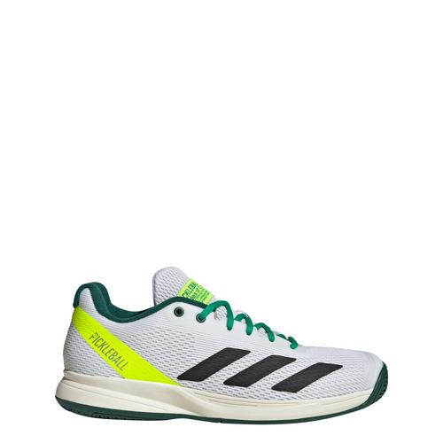 Rückansicht von adidas Pickleball Schuhe Tennisschuhe Herren Cloud White / Core Black / Collegiate Green
