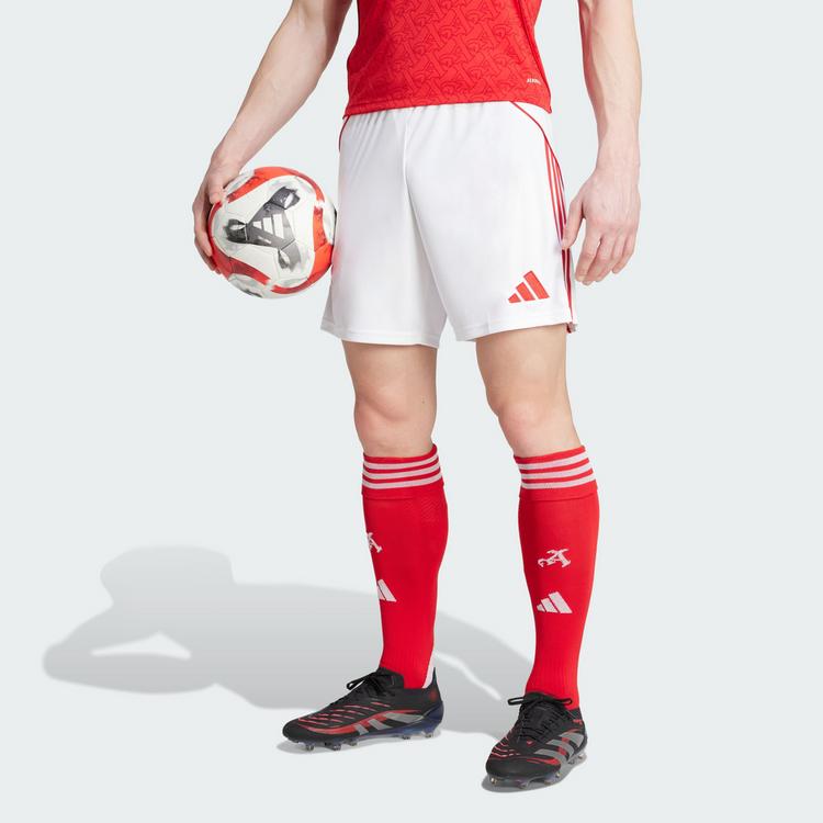 adidas adidas FC Arsenal 25/26 Heimshorts Fu&szlig;ballshorts Herren - White / Better Scarlet - 0 | SportScheck