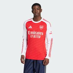 Rückansicht von adidas FC Arsenal 25/26 Long Sleeve Heimtrikot Fußballtrikot Herren Better Scarlet / White