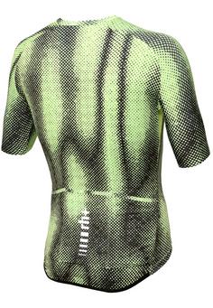 Rückansicht von RH+ Piuma Jersey Fahrradtrikot Herren holographic fluo matcha