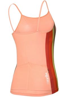 Rückansicht von RH+ Rainbow W Spaghetto Fahrradtrikot Damen apricot-rainbow green