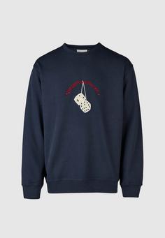 Cleptomanicx Boxy Crewneck Racing Sweatshirt Herren Sky Captain