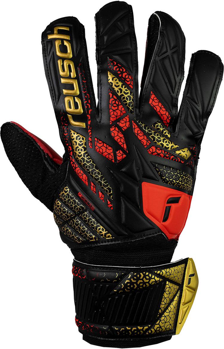 Reusch Reusch Attrakt Solid Torwarthandschuhe - 7075 blck/gold/firy red - 4 | SportScheck