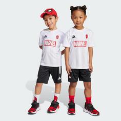 Rückansicht von adidas Marvel Spider-Man T-Shirt-Set für Kinder Trainingsanzug Kinder White / Black
