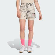 Rückansicht von adidas Own The Run Spray Dye 2-In-1 Shorts Funktionsshorts Damen Orbit Grey / Black