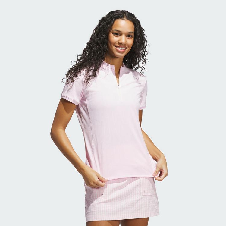 adidas adidas Go-to Jacquard kurz&auml;rmliges Poloshirt Funktionsshirt Damen - Clear Pink - 0 | SportScheck