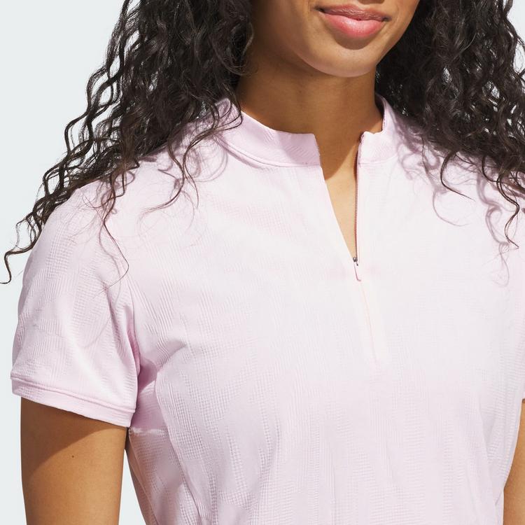 adidas adidas Go-to Jacquard kurz&auml;rmliges Poloshirt Funktionsshirt Damen - Clear Pink - 0 | SportScheck