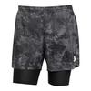 adidas Own The Run Spray Dye 2-In-1 Shorts Laufshorts Herren - Grey Four / Black