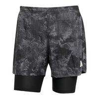 adidas Own The Run Spray Dye 2-In-1 Shorts Laufshorts Herren - Grey Four / Black