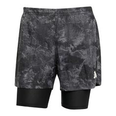 adidas Own The Run Spray Dye 2-In-1 Shorts Laufshorts Herren Grey Four / Black