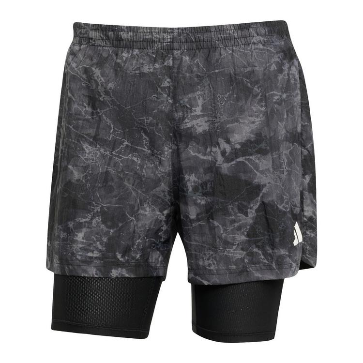 adidas adidas Own The Run Spray Dye 2-In-1 Shorts Laufshorts Herren - Grey Four / Black - 0 | SportScheck
