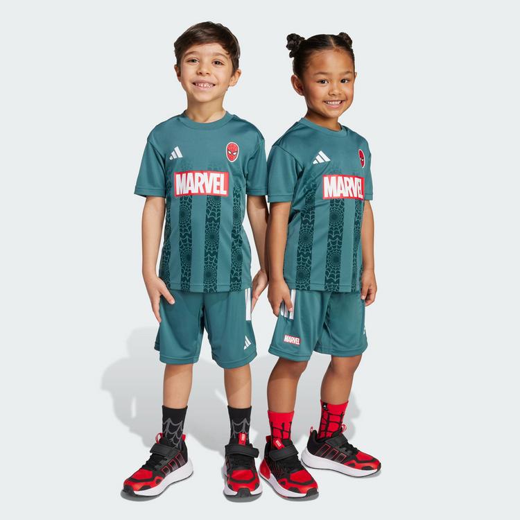 adidas adidas Marvel Spider-Man T-Shirt-Set f&uuml;r Kinder Trainingsanzug Kinder - Preloved Teal / White - 1 | SportScheck
