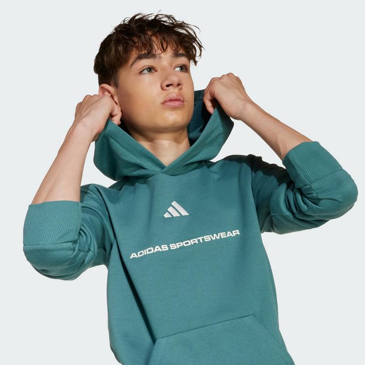 adidas adidas adidas Slogan Fleece-Hoodie Hoodie Kinder - Preloved Teal - 1 | SportScheck