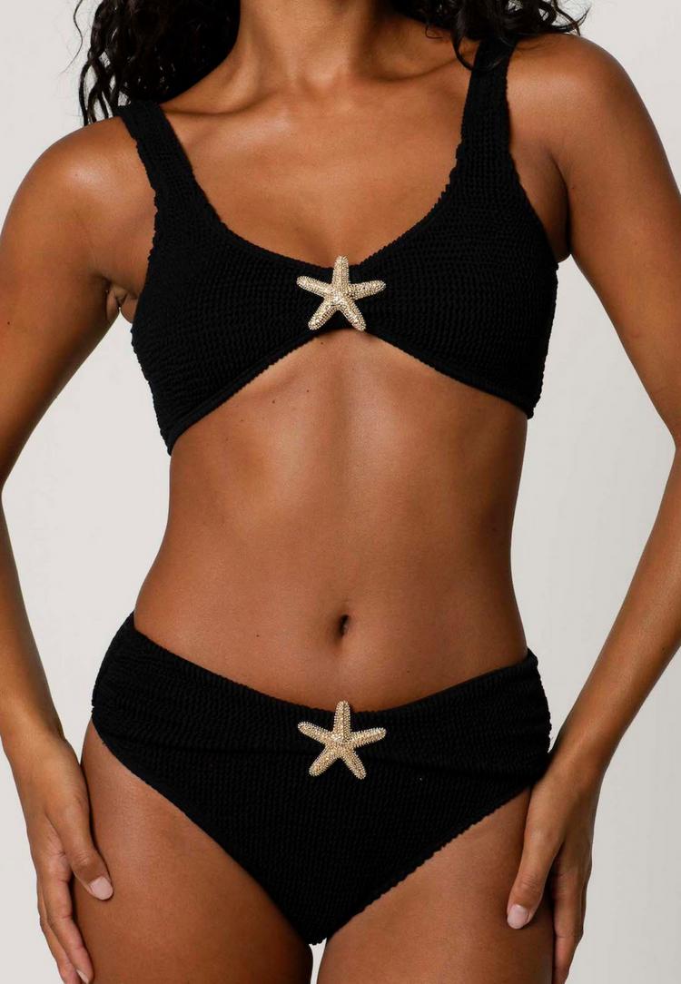 Moda Minx Moda Minx Starfish Scrunch Crop Top Bikini Oberteil Damen - Black - 1 | SportScheck