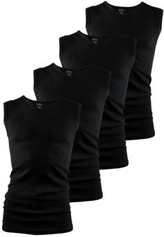 Black Snake 4 Pack V-Neck Muskelshirt Classic Unterhemd Herren Schwarz