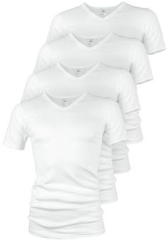 Black Snake 4 Pack V-Neck T-Shirt Classic Unterhemd Herren Weiß
