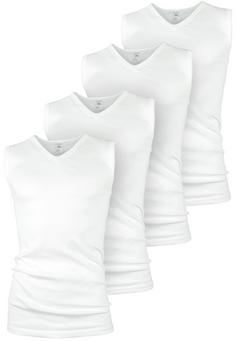 Black Snake 4 Pack V-Neck Muskelshirt Classic Unterhemd Herren Weiß