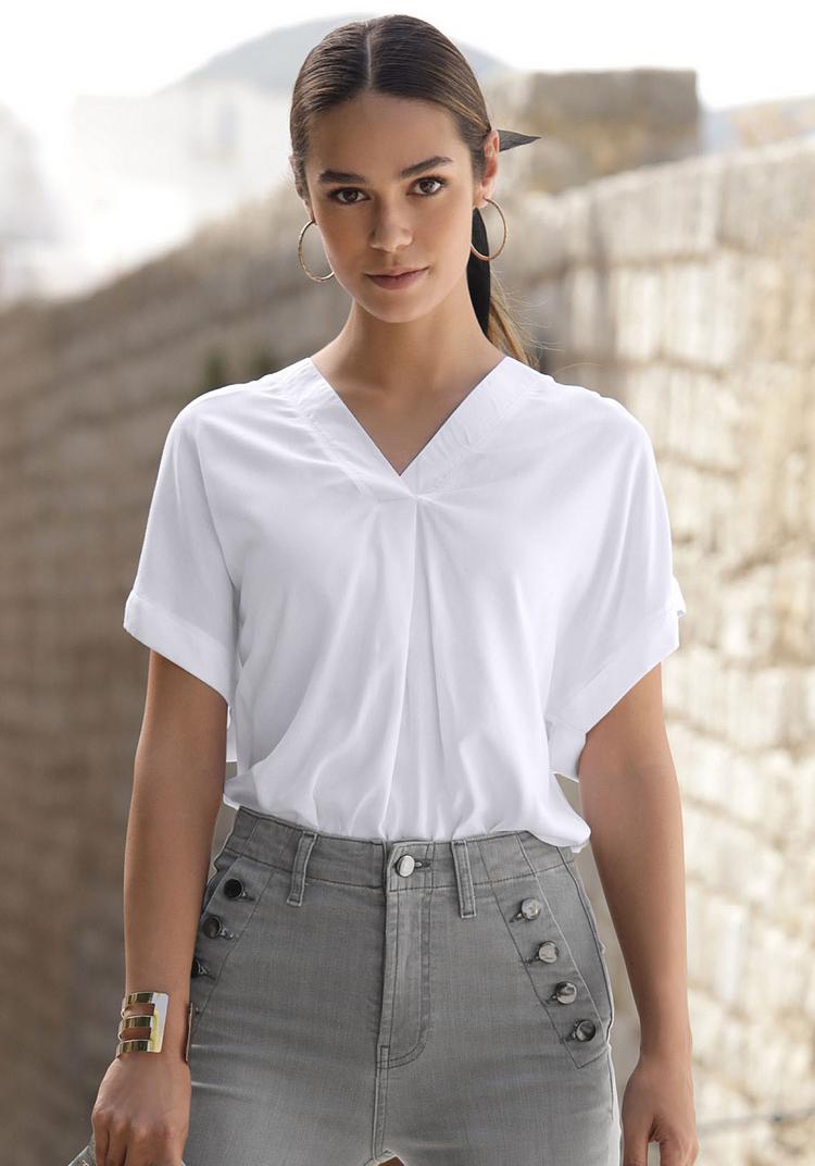 Vivance Vivance Kurzarmbluse Kurzarmbluse Damen - wei&szlig; - 7 | SportScheck