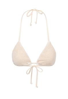 Moda Minx Scrunch Triangle Top Bikini Oberteil Damen Beige